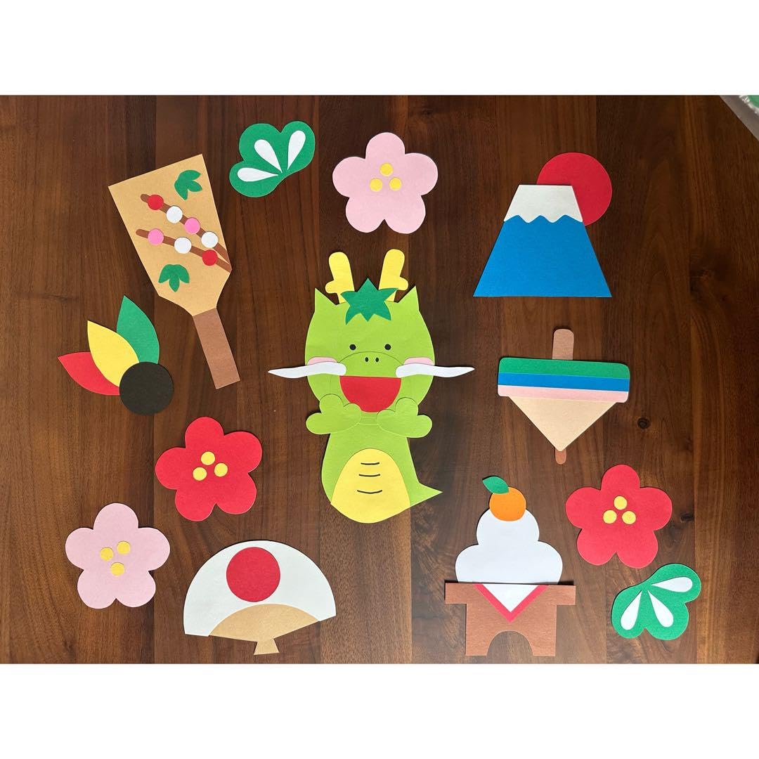 Amazon.co.jp: お正月壁面飾り 干支 辰 たつ 画用紙 壁面飾り